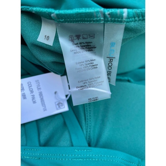 Bleu Rod Beattie Green Palm one piece bathing suit Ruffles Size 10 - Picture 8 of 8